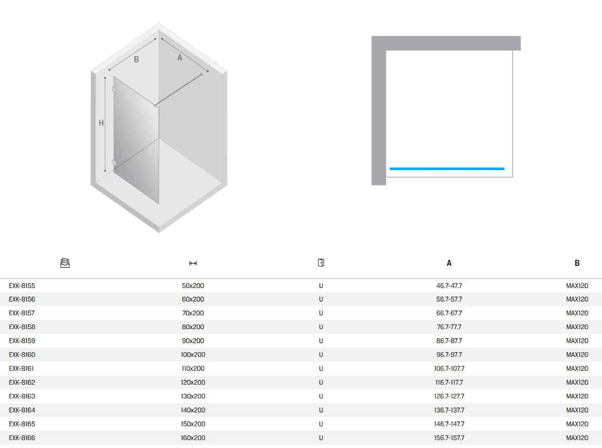 New Trendy eventa drzwi prysznicowe